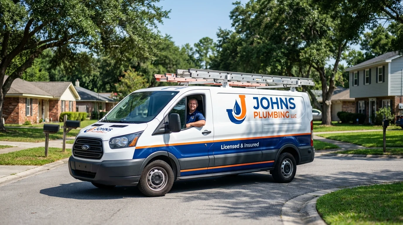 Johns Plumbing LLC service van in Loudonville, OH